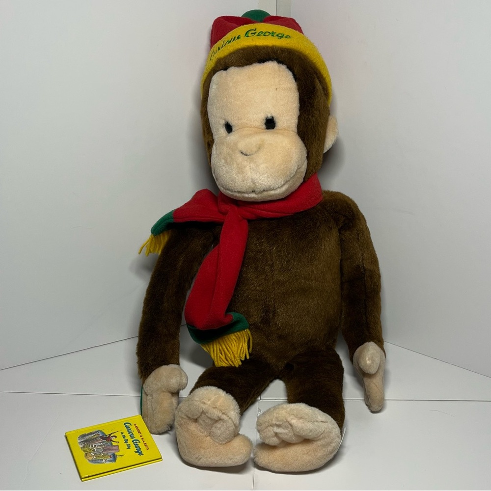 Curious George Macys 2001 Holiday Plush Mini Book Vintage Christmas Collectible
